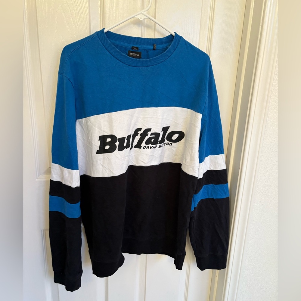 Buffalo David Bitton Vibrant Blue White Black Sweatshirt Size X Large